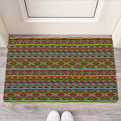 Colorful African Inspired Pattern Print Rubber Doormat