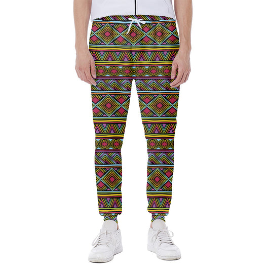 Colorful African Inspired Pattern Print Scuba Joggers
