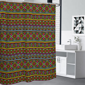 Colorful African Inspired Pattern Print Shower Curtain