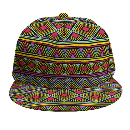 Colorful African Inspired Pattern Print Snapback Cap