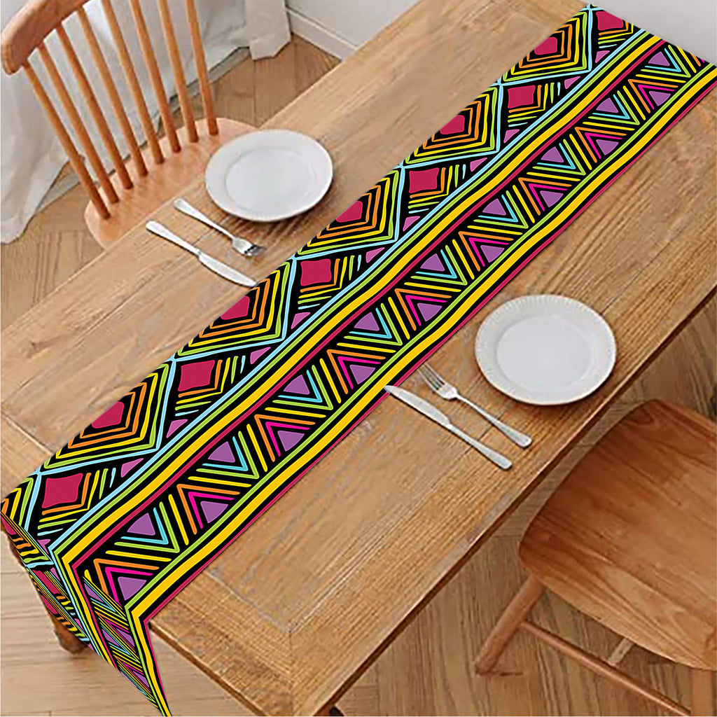 Colorful African Inspired Pattern Print Table Runner