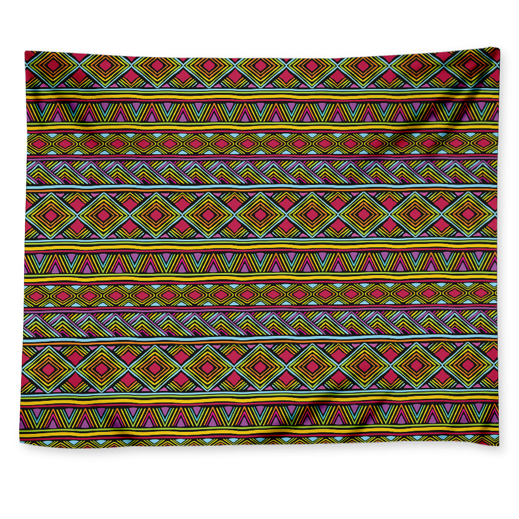 Colorful African Inspired Pattern Print Tapestry