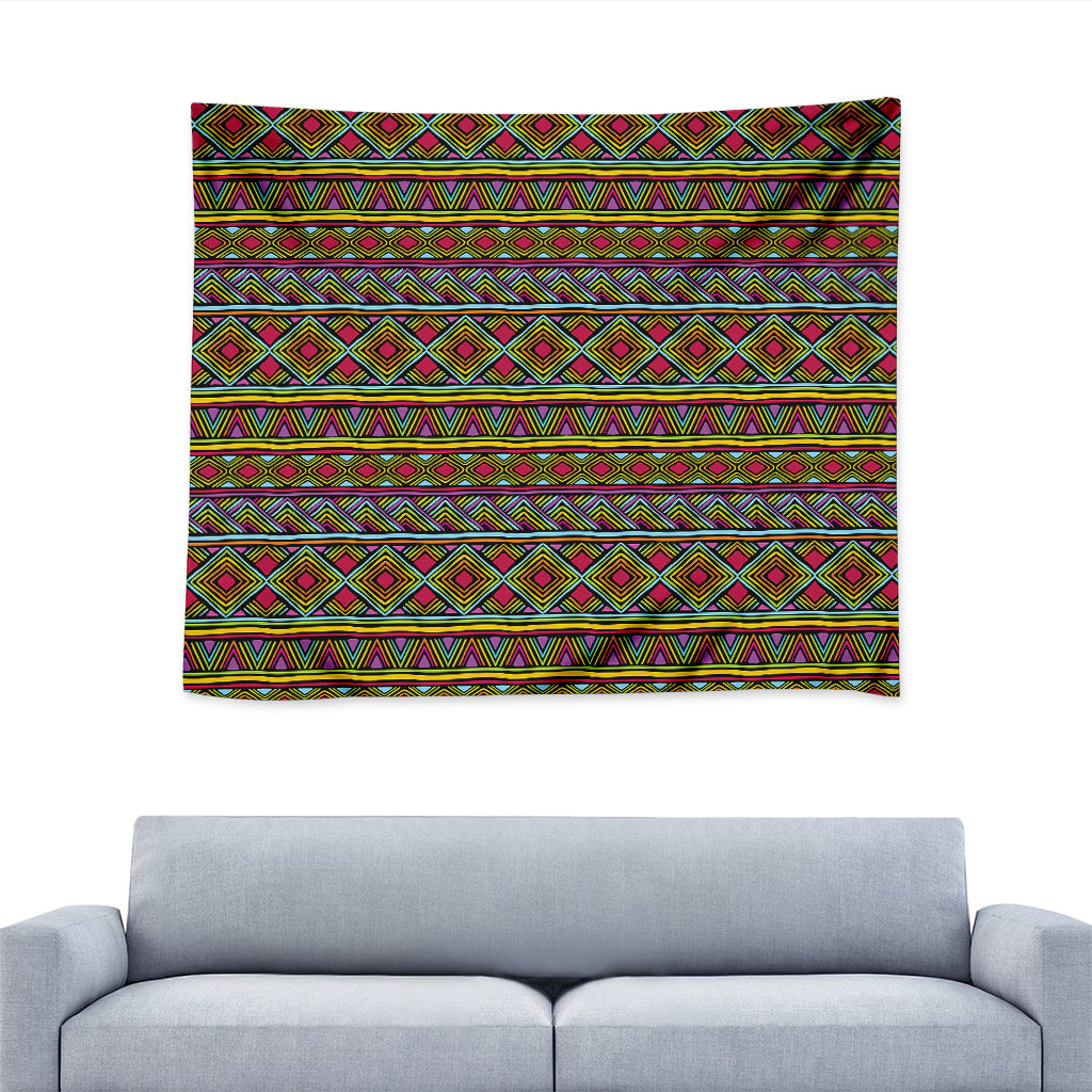 Colorful African Inspired Pattern Print Tapestry