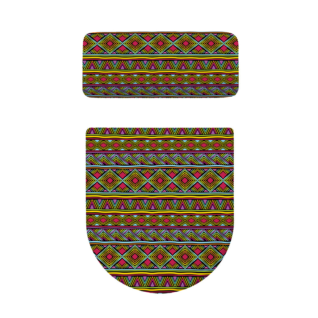 Colorful African Inspired Pattern Print Toilet Lid And Tank Cover Set