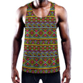 Colorful African Inspired Pattern Print Men's Workout Tank Top