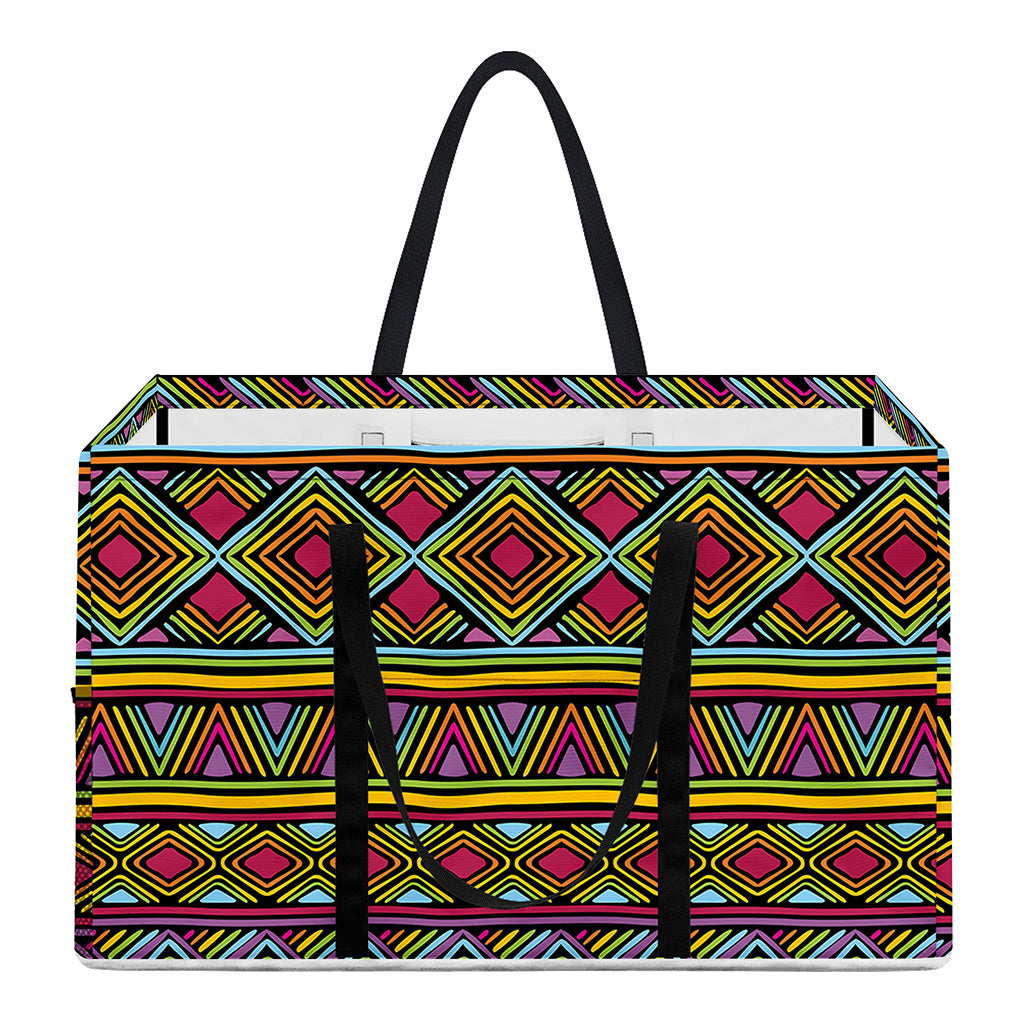 Colorful African Inspired Pattern Print Utility Tote Bag