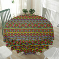 Colorful African Inspired Pattern Print Waterproof Round Tablecloth