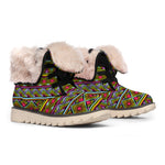 Colorful African Inspired Pattern Print Winter Boots