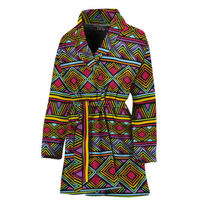 Colorful African Inspired Pattern Print Women's Bathrobe