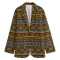 Colorful African Inspired Pattern Print Women's Cotton Blazer