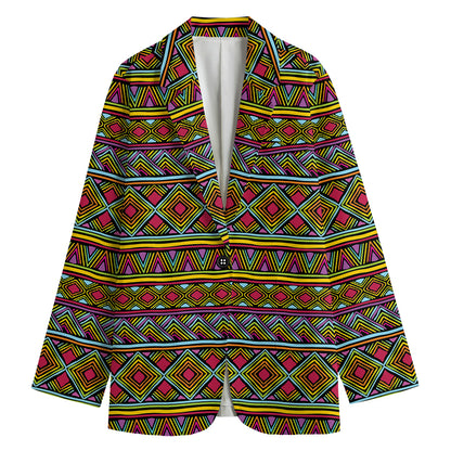 Colorful African Inspired Pattern Print Women's Cotton Blazer