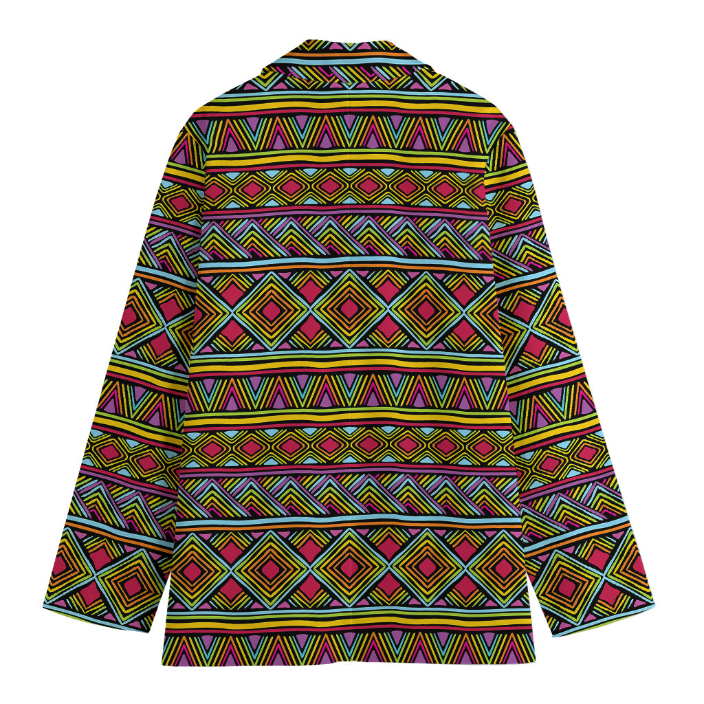 Colorful African Inspired Pattern Print Women's Cotton Blazer