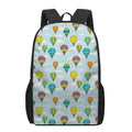 Colorful Air Balloon Pattern Print 17 Inch Backpack