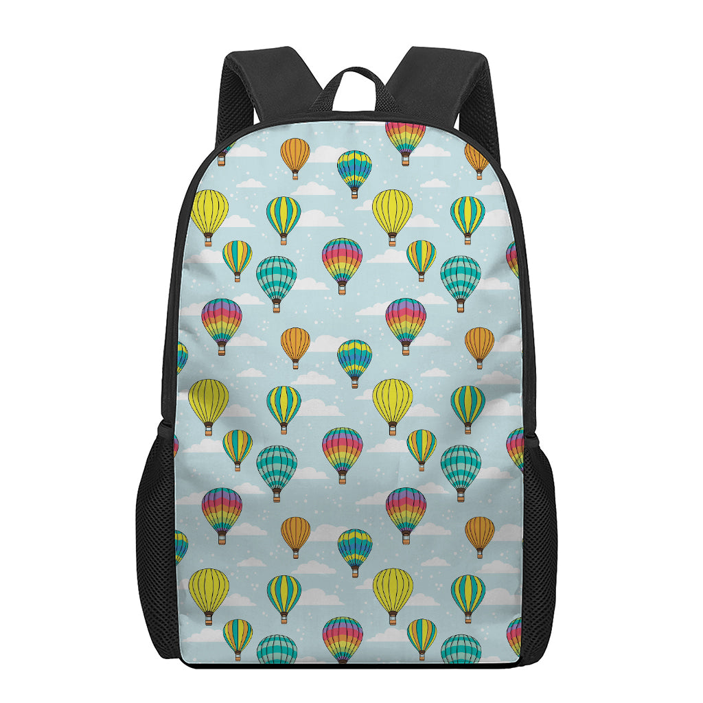 Colorful Air Balloon Pattern Print 17 Inch Backpack