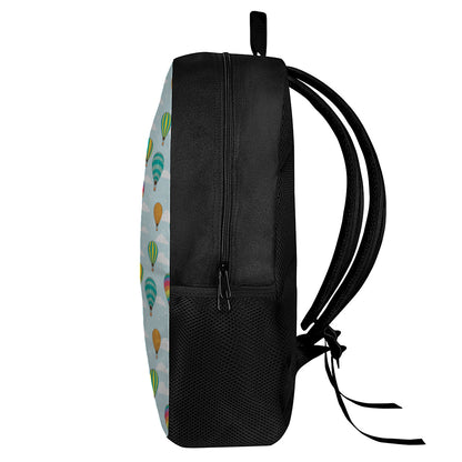 Colorful Air Balloon Pattern Print 17 Inch Backpack