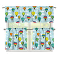 Colorful Air Balloon Pattern Print 3 Piece Kitchen Curtains