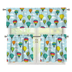 Colorful Air Balloon Pattern Print 3 Piece Kitchen Curtains