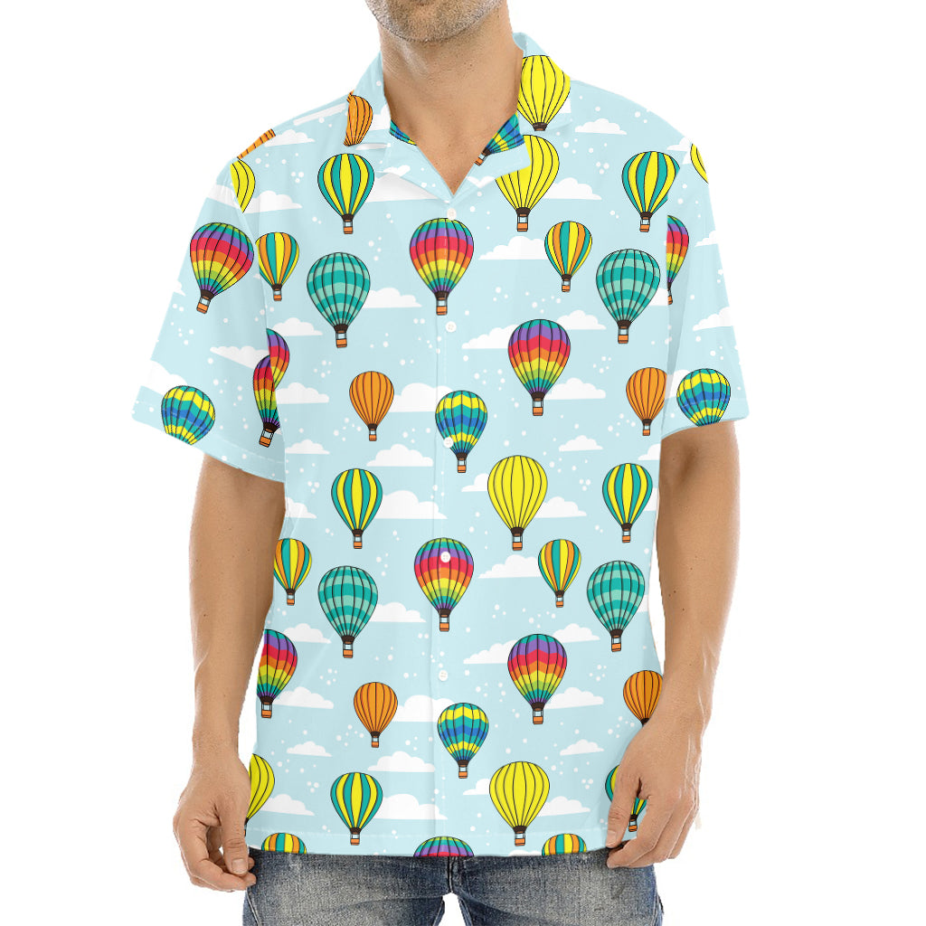 Colorful Air Balloon Pattern Print Aloha Shirt
