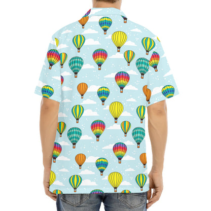 Colorful Air Balloon Pattern Print Aloha Shirt