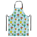 Colorful Air Balloon Pattern Print Bib Apron With Pocket