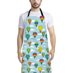 Colorful Air Balloon Pattern Print Bib Apron With Pocket