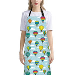 Colorful Air Balloon Pattern Print Bib Apron With Pocket