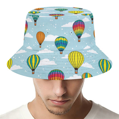 Colorful Air Balloon Pattern Print Bucket Hat