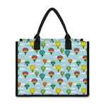Colorful Air Balloon Pattern Print Canvas Tote Bag