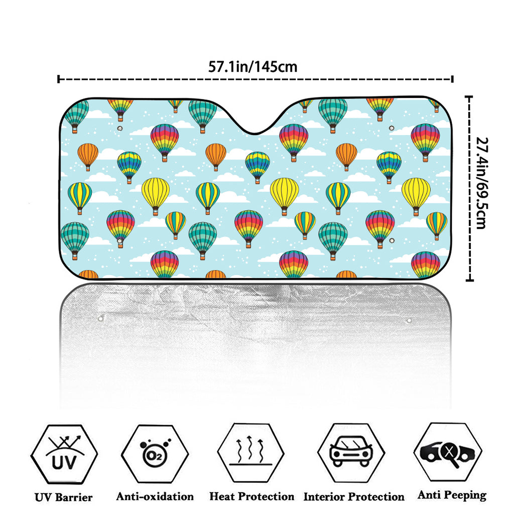 Colorful Air Balloon Pattern Print Car Windshield Sun Shade