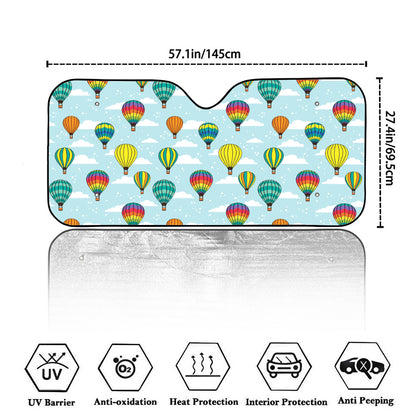 Colorful Air Balloon Pattern Print Car Windshield Sun Shade
