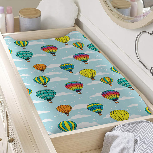 Colorful Air Balloon Pattern Print Changing Pad Cover