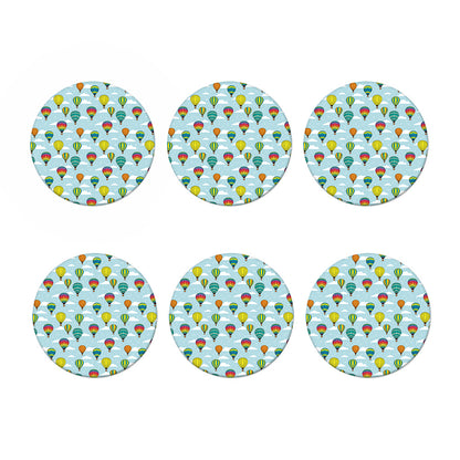 Colorful Air Balloon Pattern Print Coaster Set