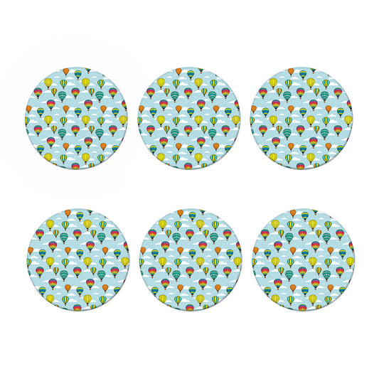 Colorful Air Balloon Pattern Print Coaster Set