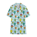 Colorful Air Balloon Pattern Print Cotton Hawaiian Shirt