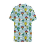 Colorful Air Balloon Pattern Print Cotton Hawaiian Shirt