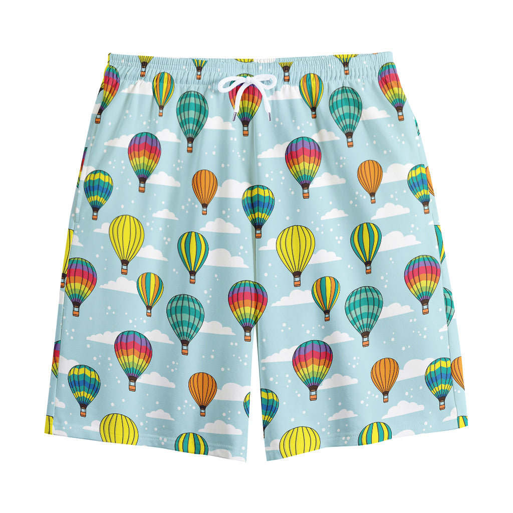 Colorful Air Balloon Pattern Print Cotton Shorts