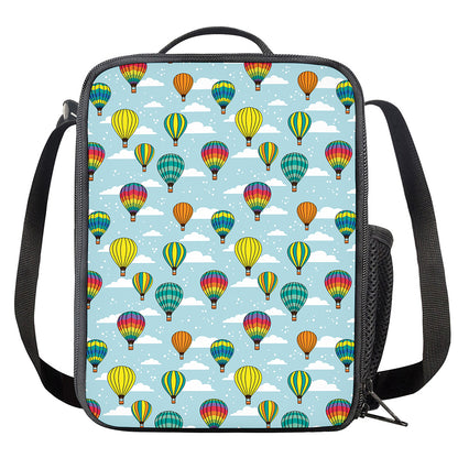 Colorful Air Balloon Pattern Print Crossbody Lunch Bag
