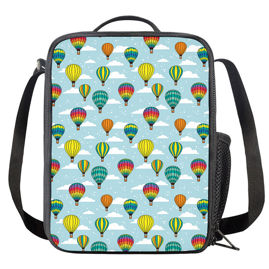 Colorful Air Balloon Pattern Print Crossbody Lunch Bag