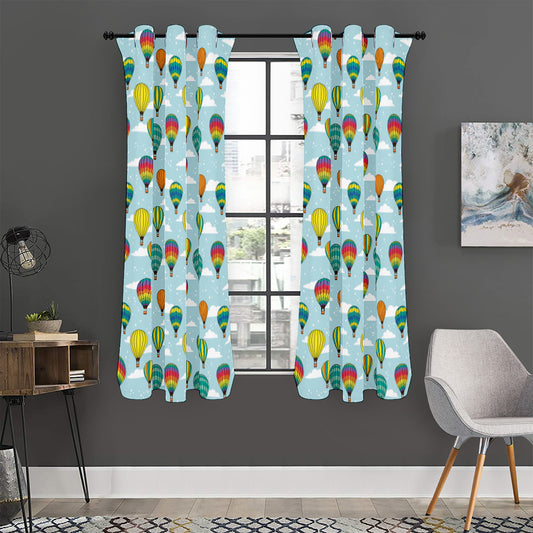 Colorful Air Balloon Pattern Print Curtain