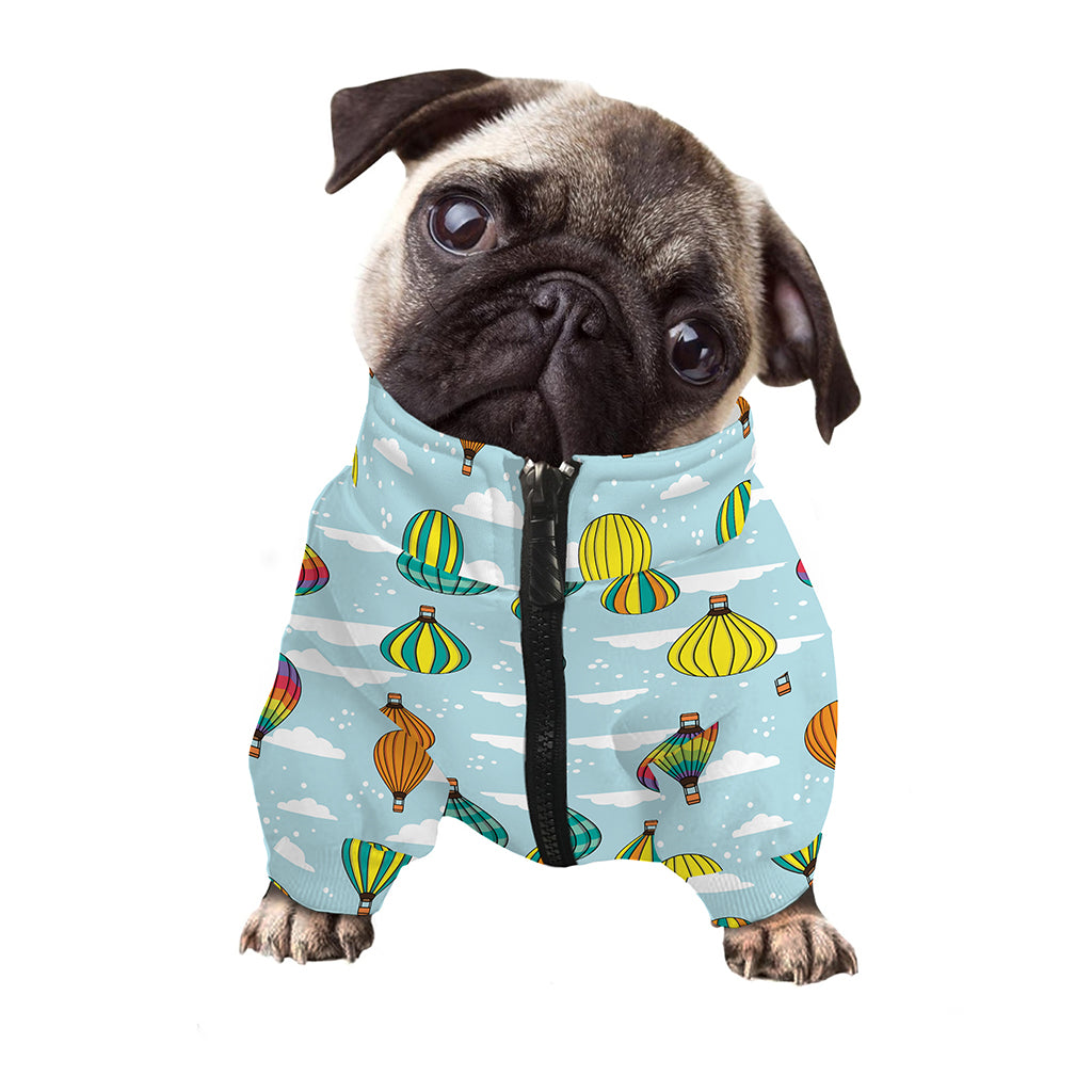 Colorful Air Balloon Pattern Print Dog Zip Up Jacket