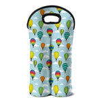 Colorful Air Balloon Pattern Print Double Neoprene Wine Tote