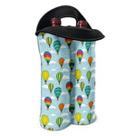 Colorful Air Balloon Pattern Print Double Neoprene Wine Tote