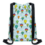 Colorful Air Balloon Pattern Print Drawstring Backpack