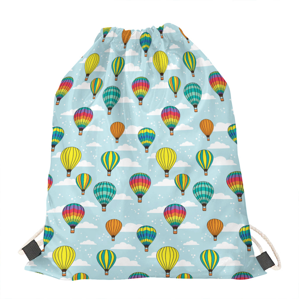 Colorful Air Balloon Pattern Print Drawstring Bag