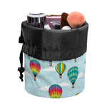 Colorful Air Balloon Pattern Print Drawstring Makeup Bag