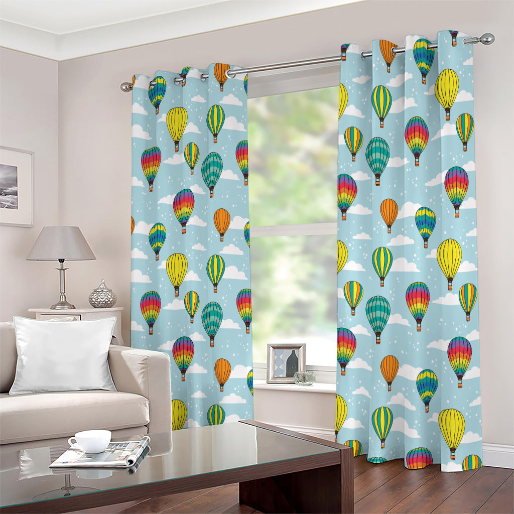 Colorful Air Balloon Pattern Print Extra Wide Grommet Curtains