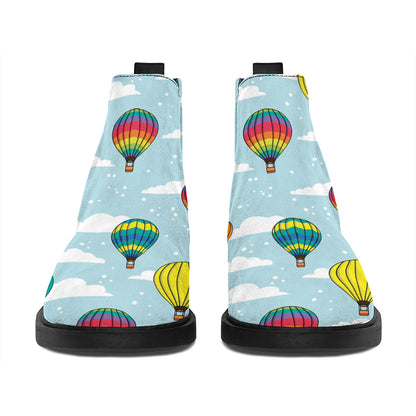 Colorful Air Balloon Pattern Print Flat Ankle Boots