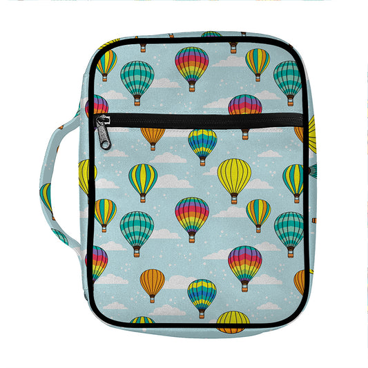 Colorful Air Balloon Pattern Print Front Pocket Bible Bag