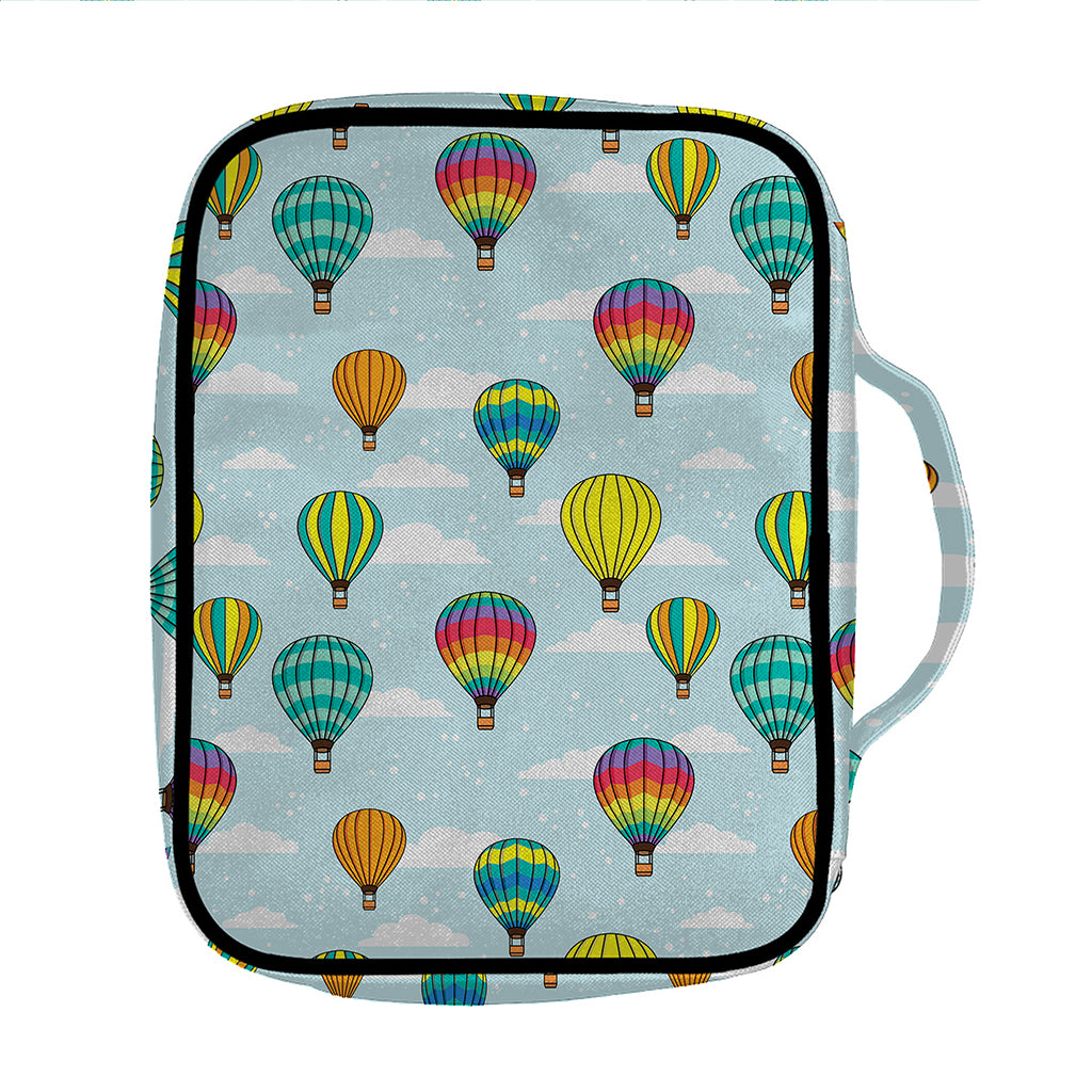 Colorful Air Balloon Pattern Print Front Pocket Bible Bag