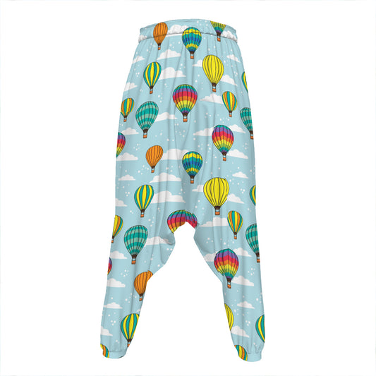 Colorful Air Balloon Pattern Print Hammer Pants